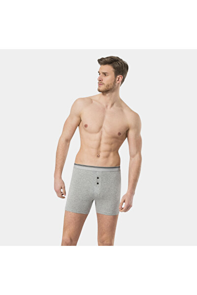 TÜREN Men's Lycra Buttoned Boxer (Pack of 2) 135/Grey
