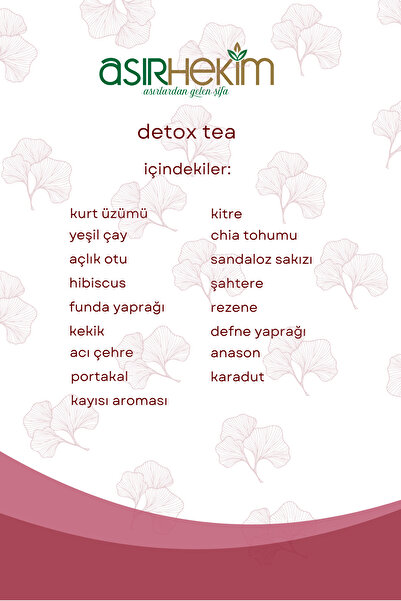 Asır Hekim Detox Çayı Probiyotikli Doğal Detoks Form Çayı 30'lu