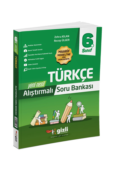 Gizli Yayınları 6. Sınıf Türkçe Alıştırmalı Soru Bankası
