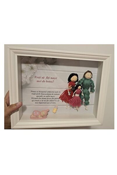 OEM Tablou Personalizabil Nași de Botez, 20x25 cm, Nași de Fată, WhatsApp: 07...