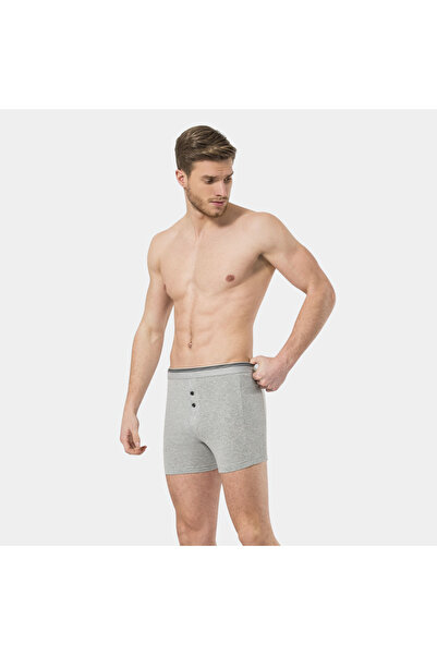 TÜREN Men's Lycra Buttoned Boxer (Pack of 2) 135/Grey