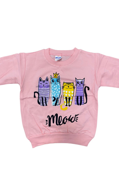 OEM Pink children's sweatshirt with colorful kittens "Meow"