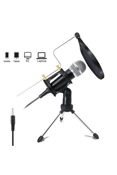 DailyTech Kareoke Kondenser Mikrofon Cep Telefonu Bilgisayar Uyumlu