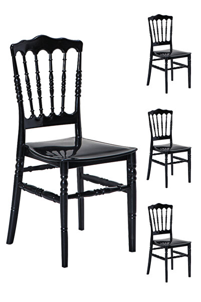 Modalife 4 Adet Miray Siyah Mutfak Yemek Sandalye