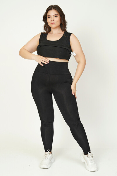 Büyük Moda High Waist Combed Cotton Leggings