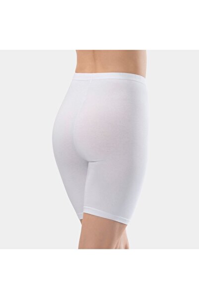 TÜREN Women's Basic Cotton Lycra Short Leggings 239/White