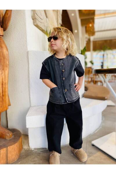 AdaKids New Season Unisex Model Child Jean Vest