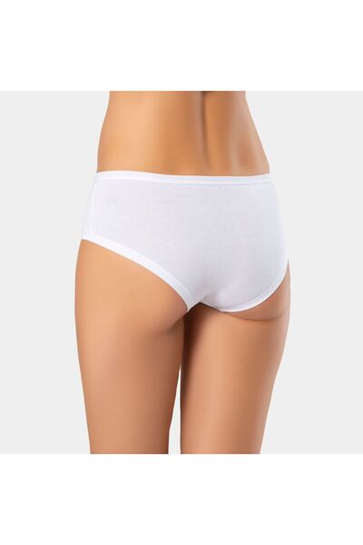TÜREN Women's Lycra 2-Piece Cotton Hipster Panties 918/White-White