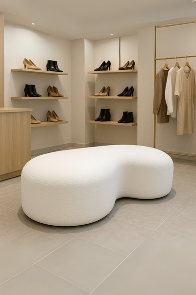 DEKOR MOBİLYACIM 8 Formunda Orta Koltuk Peluş Krem