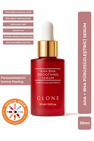 GLONE Aha Bha Pürüzsüzleştirici Serum 30ml | Hyaluronik Acid, Glycolic Acid &...