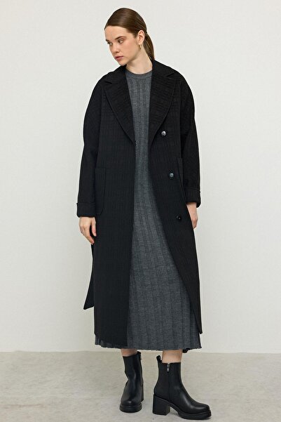 Olcay Torba Cepli Kendinden Desenli Oversize Limited Edition Kaban SİYAH 3140