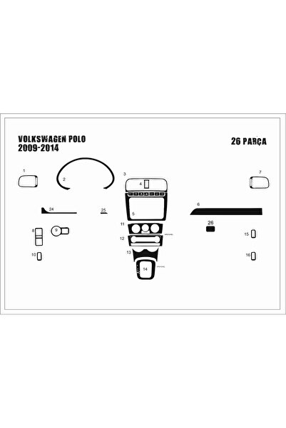 Marscockpitdesign فولكس واجن بولو متوافق مع وحدة التحكم-توبيردو 2009 14 قطعة