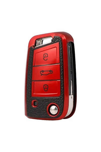 OEM Husă roșie cu inserții din piele VW Volkswagen Golf 7 MK7 Tiguan MK2 Seat...