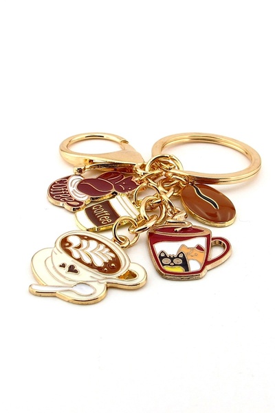 Solfera Coffee Lover Latte Cat Mug Bag Ornament Charm Keychain Ky015