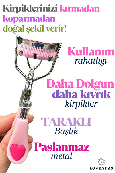 Lovendas Doğal Kıvrım Sağlayan Premium Kirpik Kıvırıcı Taraklı
