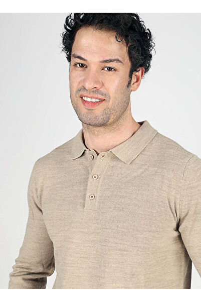 Lee Cooper Ανδρικό πουλόβερ με λαιμόκοψη Polo Regular Fit Mink 251 LCM 241051 GINO VIZON