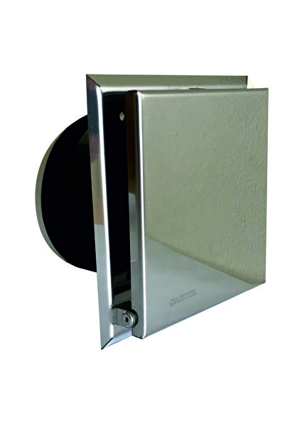 SAKOYA Aspiratör 304 paslanmaz Kare Panel, 100 lük baca ve tavan tipi, 100 M3/h, Geri Tepme Klapeli