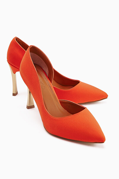 İncimoda Women's High Heel Shoes Stiletto Comfortable for Daily and Special Occasions Satin Vegan Leather