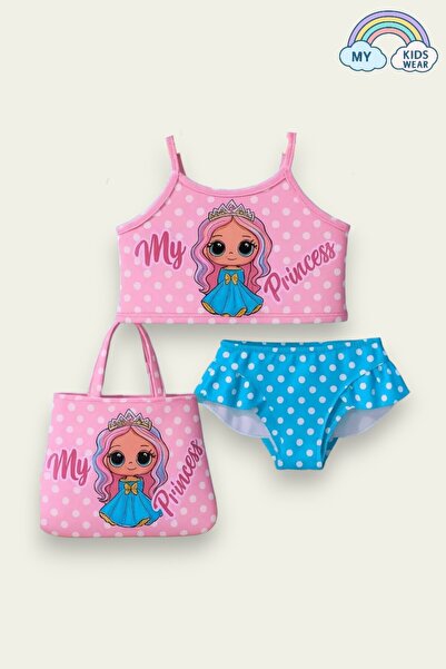 My Kids Wear Trodijelni bikini set za devojčice sa volanima i torbom