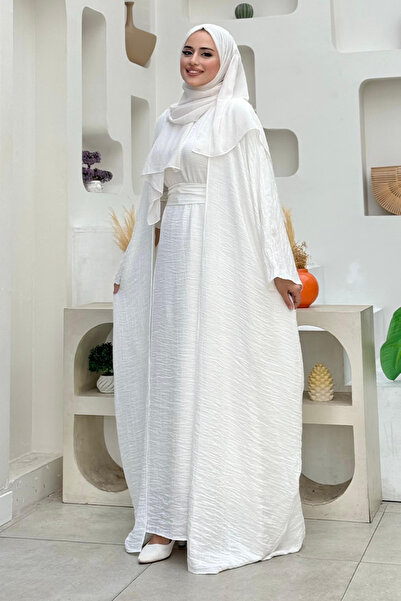 Bym Fashion Σετ Φόρεμα Yarasakol Abaya 8497 Εκρού