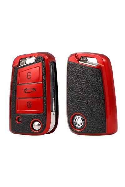 OEM Husă roșie cu inserții din piele VW Volkswagen Golf 7 MK7 Tiguan MK2 Seat Ateca Leon FR 2 Ibiza