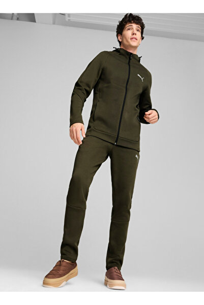 Puma Koyu Yeşil Erkek Fermuarlı Yaka Normal Kalıp Zip Ceket 68170070 EVOSTRIPE Full-Zip Hoodie