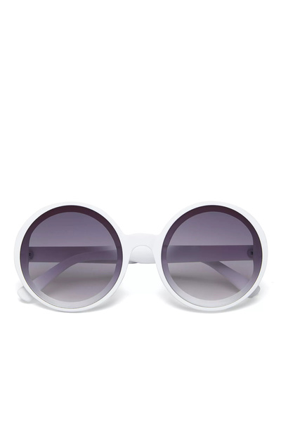 Okkia Monica Unisex Large Round Sunglasses White Ok014-Ow