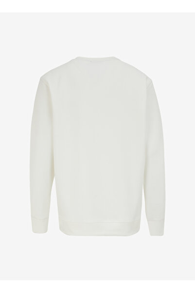 Discovery Expedition Kırık Beyaz Erkek Bisiklet Yaka Relaxed Fit Baskılı Swea...