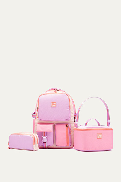 Fiyaka Раница за начално училище Hkn 9012, много отделения, ученическа, розова