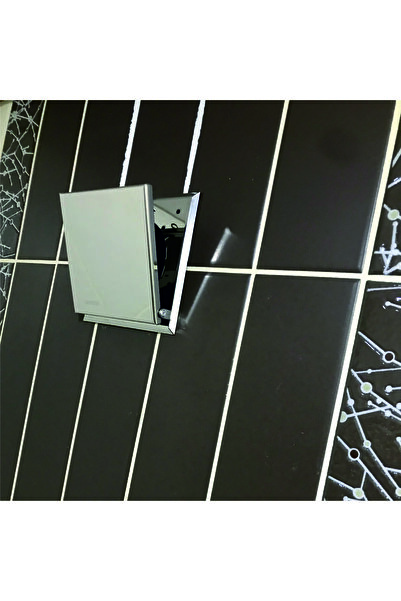 SAKOYA Aspiratör 304 paslanmaz Kare Panel, 100 lük baca ve tavan tipi, 100 M3/h, Geri Tepme Klapeli