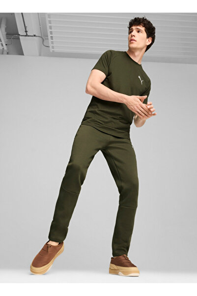 Puma Koyu Yeşil Erkek Normal Bel Dar Kalıp Eşofman Altı 68170270 EVOSTRIPE Pants