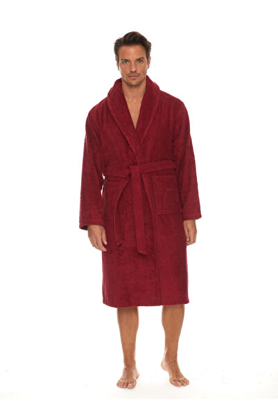 Homelover Kırmızı Erkek Şalyaka Bukle Bornoz