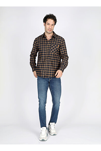 Lee Cooper Regular Fit Hardal Erkek Gömlek 251 LCM 241015 SHAW HARDAL - LACİ