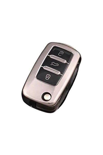 OEM Husa cheie TPU pentru cheie briceag, gama VW, Skoda si Seat - maro mat