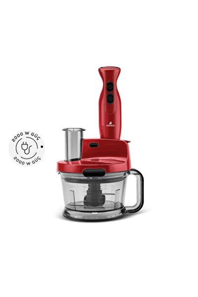 Karaca Pro-Multimax Mutfak Robotu Red Turbo Fonksiyonlu 2000 W Güçlü Motor