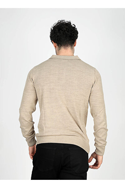 Lee Cooper Ανδρικό πουλόβερ με λαιμόκοψη Polo Regular Fit Mink 251 LCM 241051 GINO VIZON