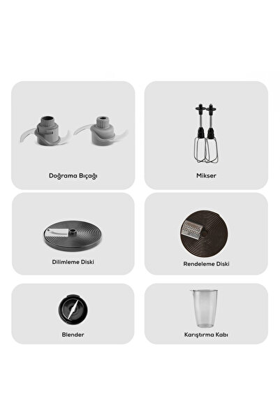 Karaca 6 In 1 Çok Amaçlı 2000w Güçlü Motor Mutfak Robotu Blender Seti - Buz Kırma - Pratik Çözüm