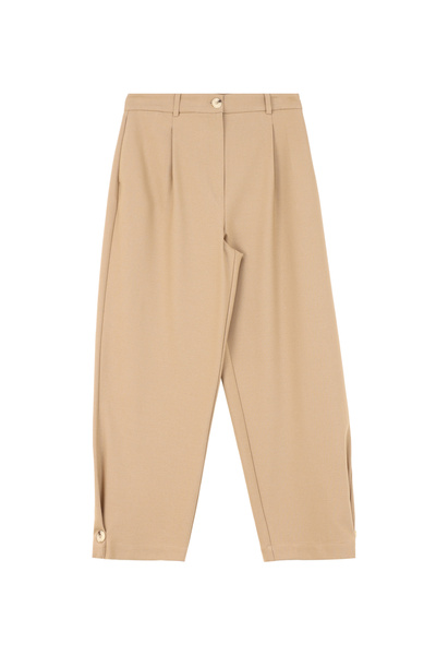 Fabrika Yüksek Bel Havuç Bej Kadın Pantolon F4WL-PNT0651