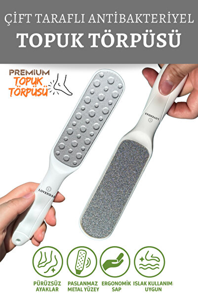 Lovendas Çift Taraflı Topuk Törpüsü - Paslanmaz Metal Yüzey – Ergonomik Sap