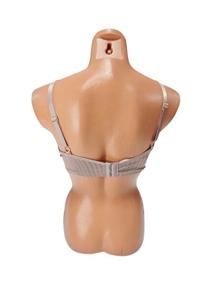 wear treasure C Cup Wired Sponge Hollow Cross Strip Salmon Bra