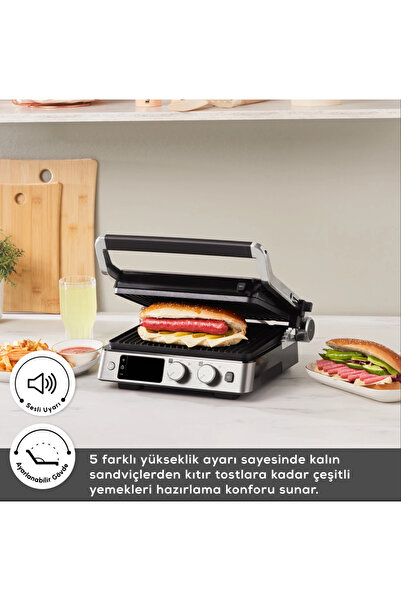 Karaca Döküm Izgara Ve Tost Makinesi Inox - 6 Dilim Kapasite - Dijital Ekran - Zamanlayıcılı