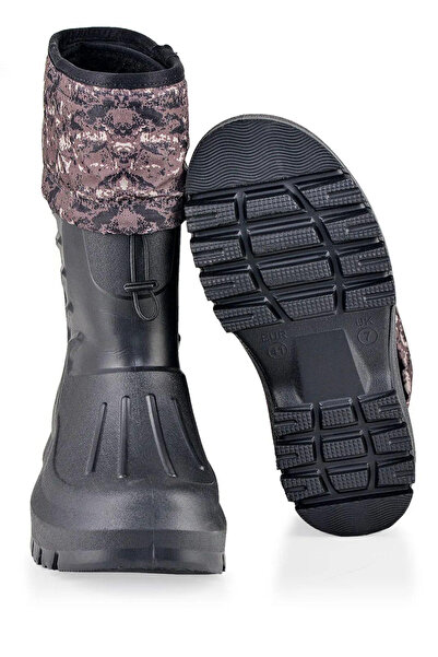 NAVİSHOES Erkek Yağmur Kar Balıkçı Motorcu Kurye Avcı Çizmesi Termal Çoraplı -40 Derece Su Soğuk Geçirmez NB01