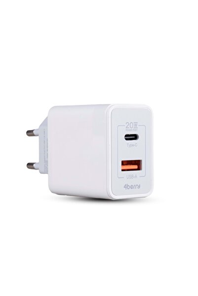 4Berry AD88 20W Çift USB Şarj Adaptörü - Hızlı Şarj Cihazı BEYAZ