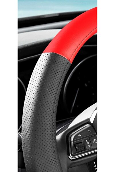 Form Oto Geçmeli Direksiyon Kılıfı 38cm %100 Yerli Üretim Noktalı Siyah Düz Kırmızı 1.Kalite Suni Deri