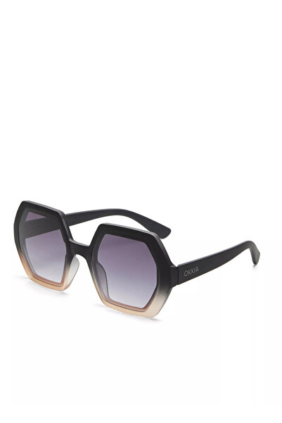 Okkia Emma Big Hexagonal Güneş Gözlüğü Siyah Rose OK015-BP