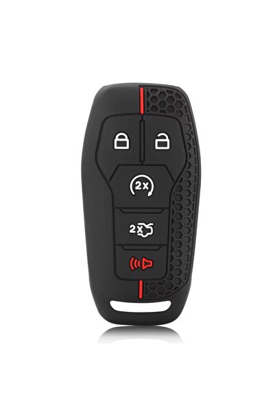 OEM Husă cheie silicon Ford, neagră cu dungi roșii