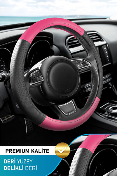 Form Geçmeli Oto Direksiyon Kılıfı 38cm %100 Yerli Üretim Noktalı Siyah Düz F...