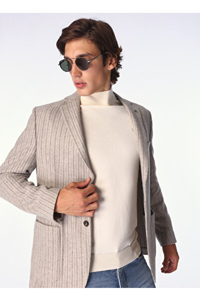 FABRIKA COMFORT Vizon Erkek Çizgili Yün Karışımlı Ceket FC4WM-CKT 2490