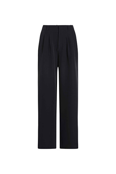 Calvin Klein Jeans Yüksek Bel Standart Siyah Kadın Pantolon STRETCH CREPE STR...