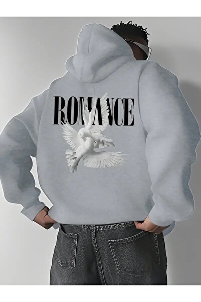 FUFLUNS سويت شيرت مطبوع عليه رومانسية كبيرة الحجم